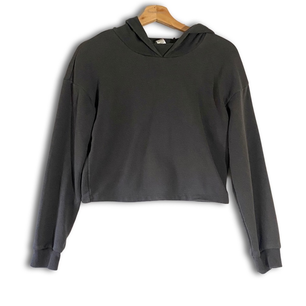 90 Degree by Reflex Gray Cropped Sweatshirt